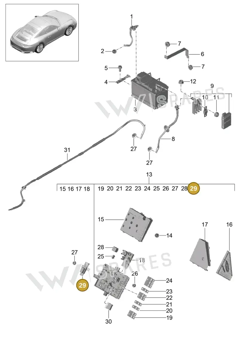 99965702090 — Porsche 911 (2016-2019) diagram p47902006, position 29