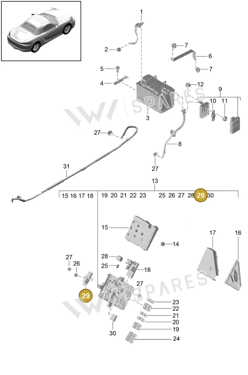 99965702090 — Porsche Boxster (2016-2019) diagram p48902006, position 29
