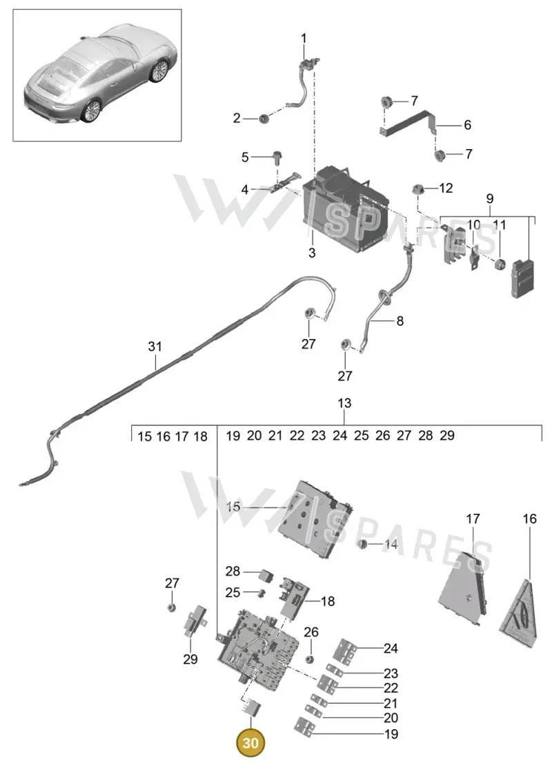 99965702190 — Porsche 991 II Carrera 4 (2016-2019) diagram p47902006, position 30