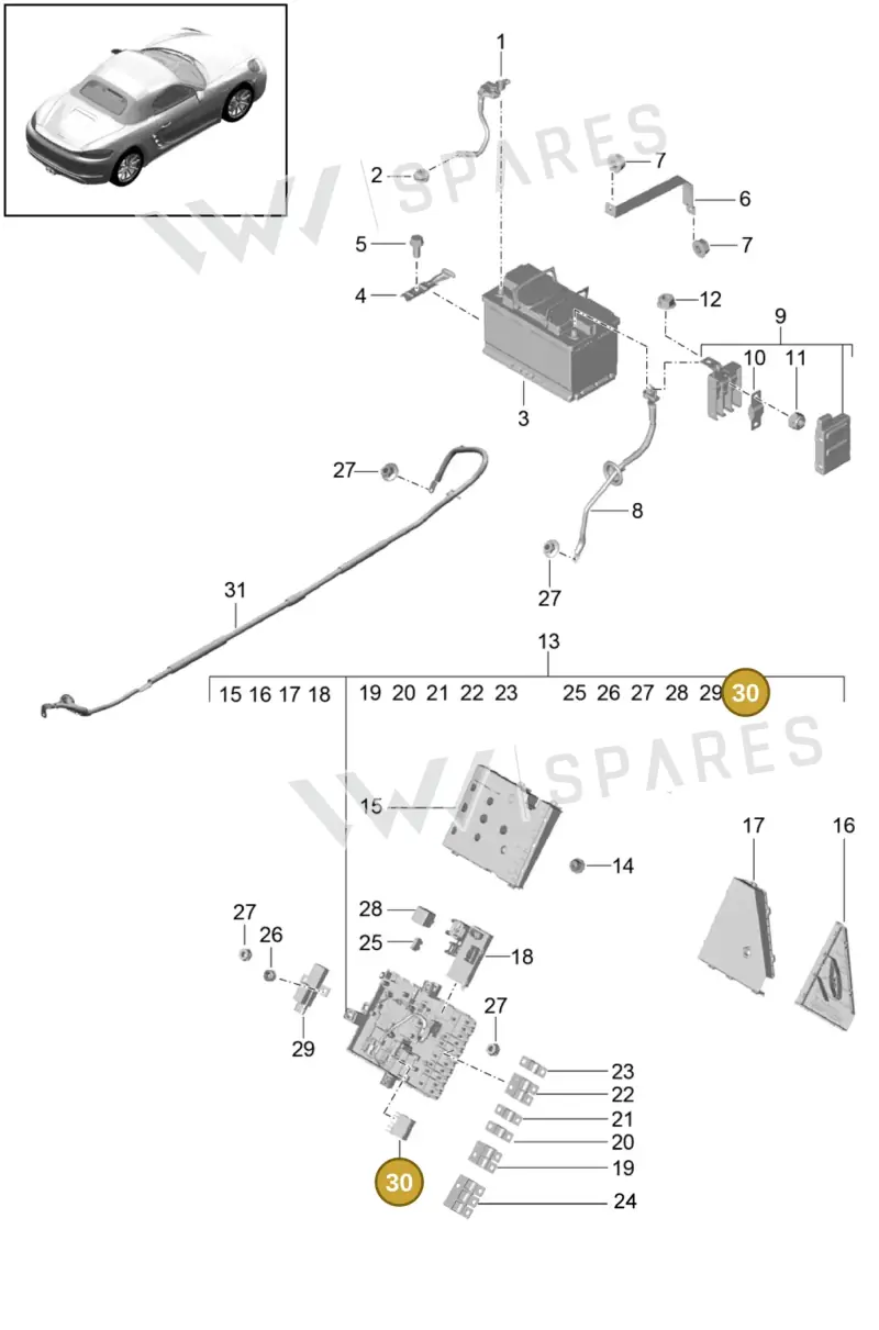 99965702190 — Porsche Boxster (2016-) diagram p48902006, position 30
