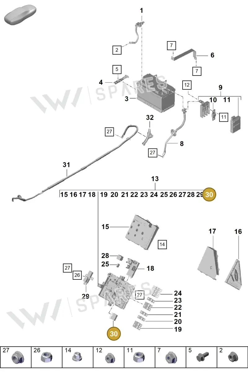 99965702190 — Porsche Boxster Spyder (2019-) diagram p55902060, position 30