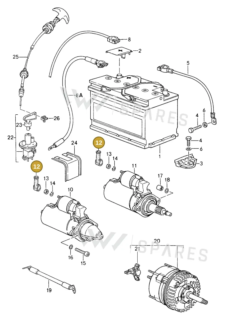 99965900650 — Porsche Carrera 4 Cabrio (1993-1998) diagram p17902005, position 12