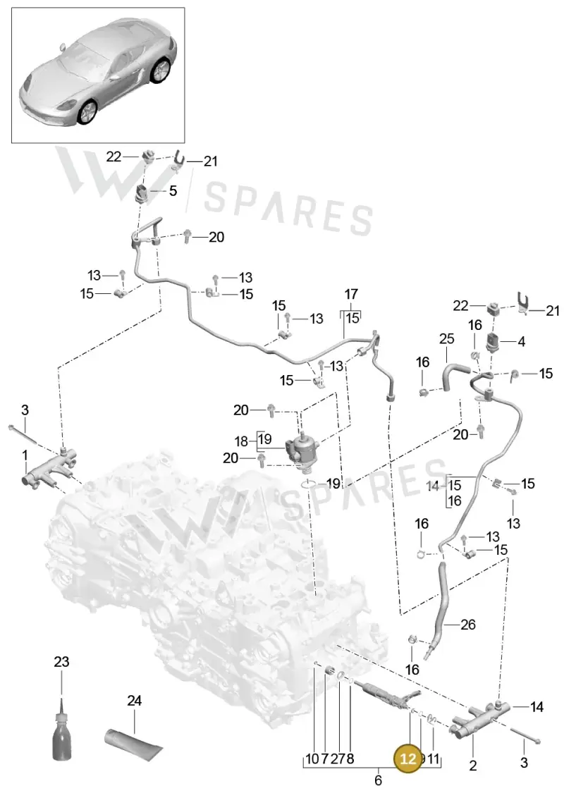 99970118741 — Porsche Cayman (2016-2019) diagram p50107005, position 12
