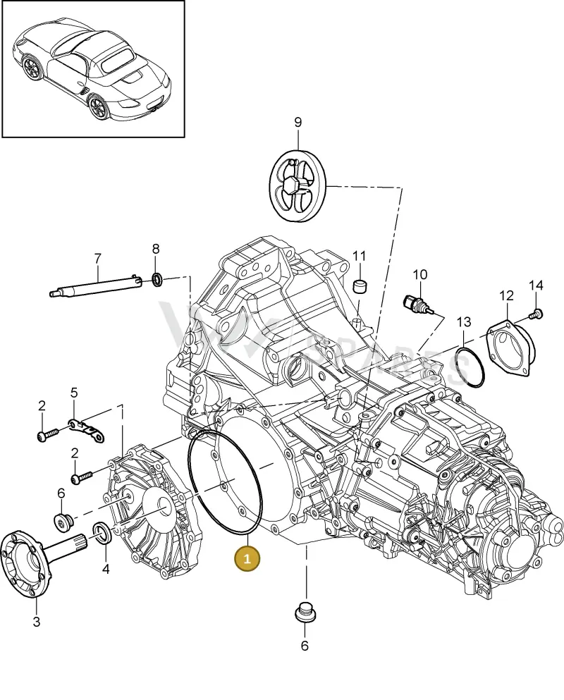 99970149740 — Porsche Boxster S (2008-2012) diagram p33302005, position 1