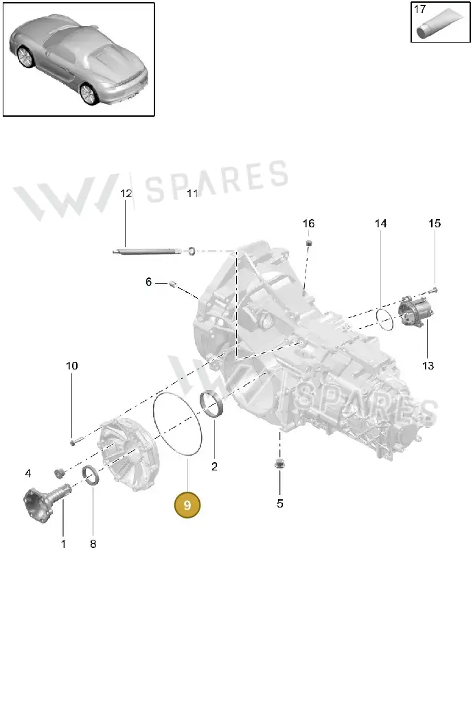 99970149740 — Porsche Boxster Spyder (2015-2016) diagram p46302005, position 9