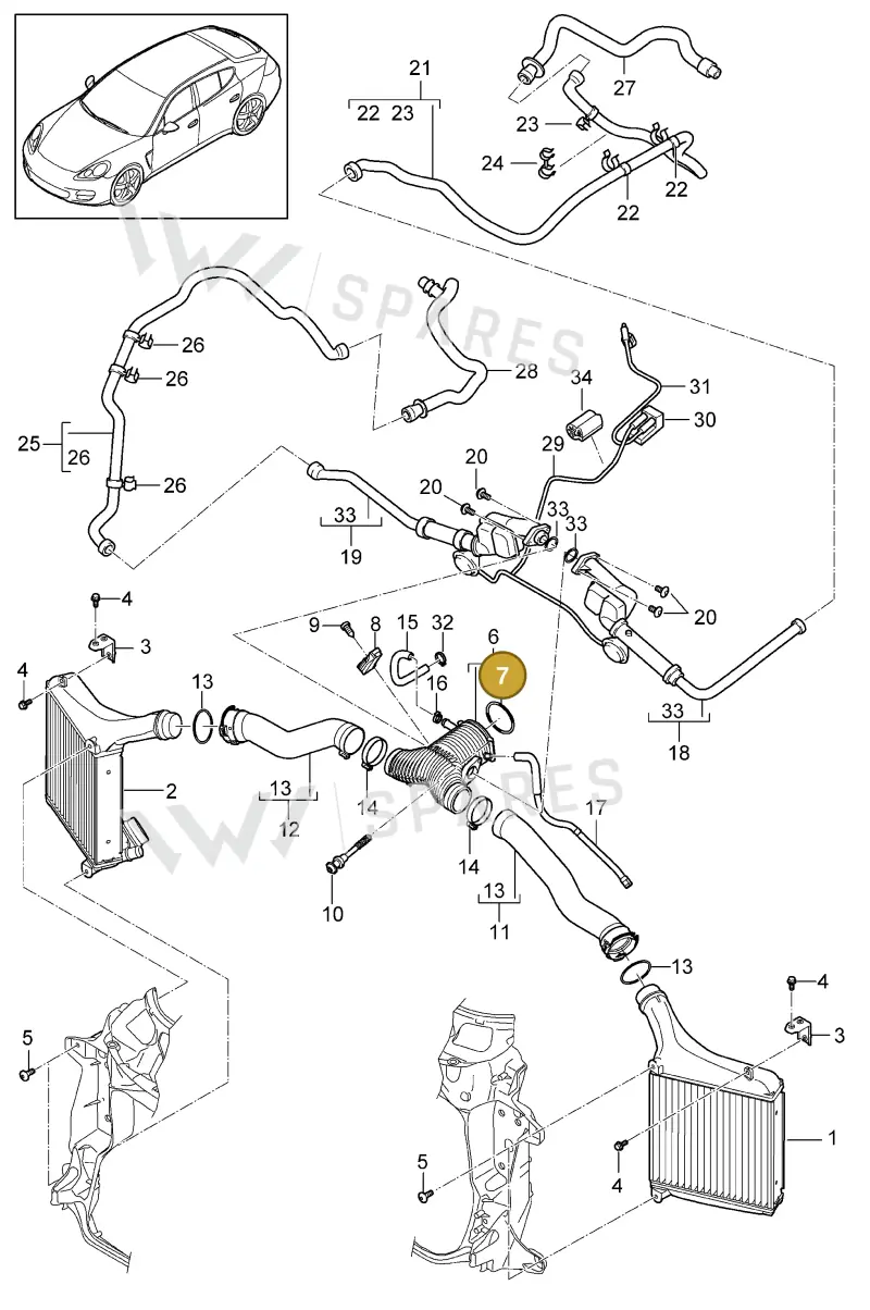 99970151740 — Porsche Panamera (2009-2016) diagram p35107062, position 7