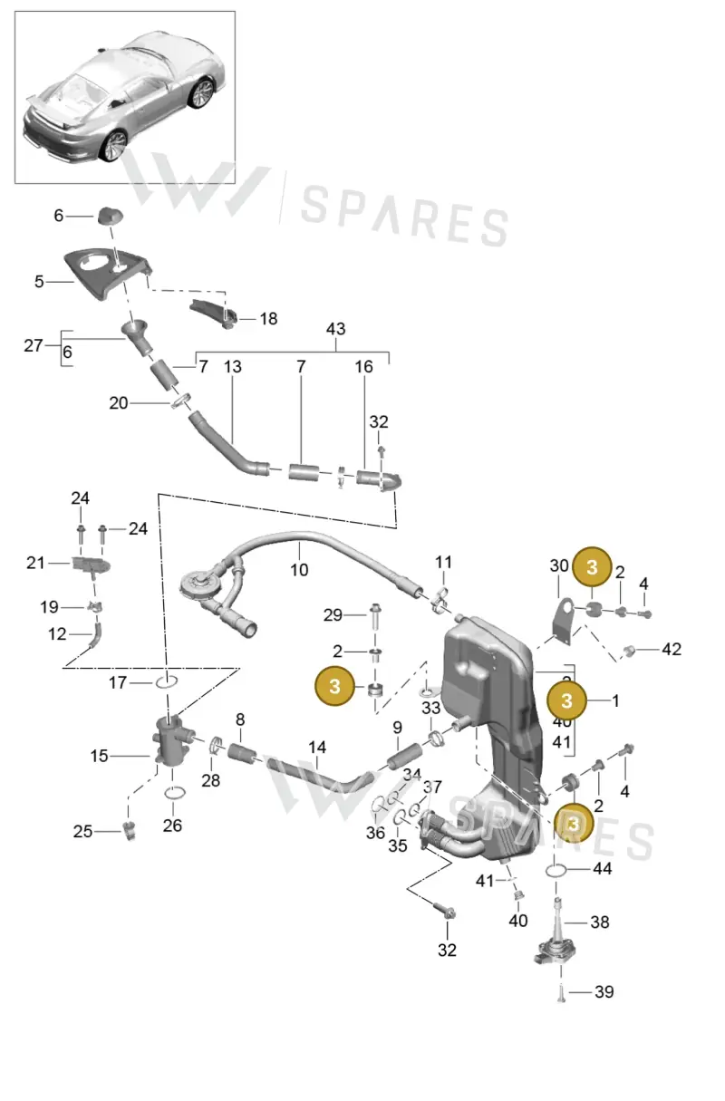 99970219340 — Porsche 911 (2013-2020) diagram p41104005, position 3