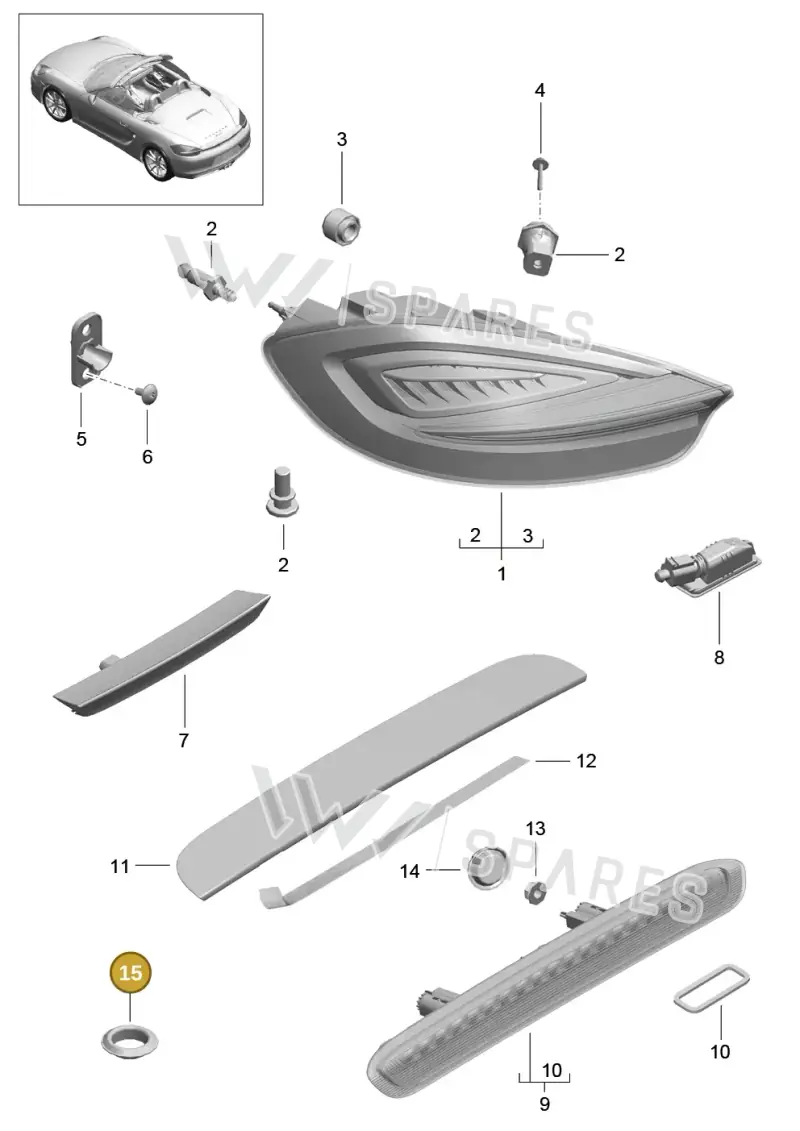 99970229740 — Porsche Boxster (2012-2016) diagram p39905005, position 15