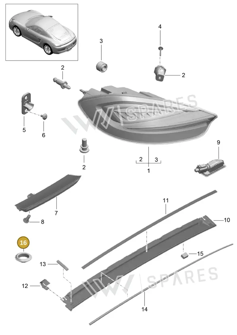 99970229740 — Porsche Cayman (2013-2016) diagram p40905005, position 16