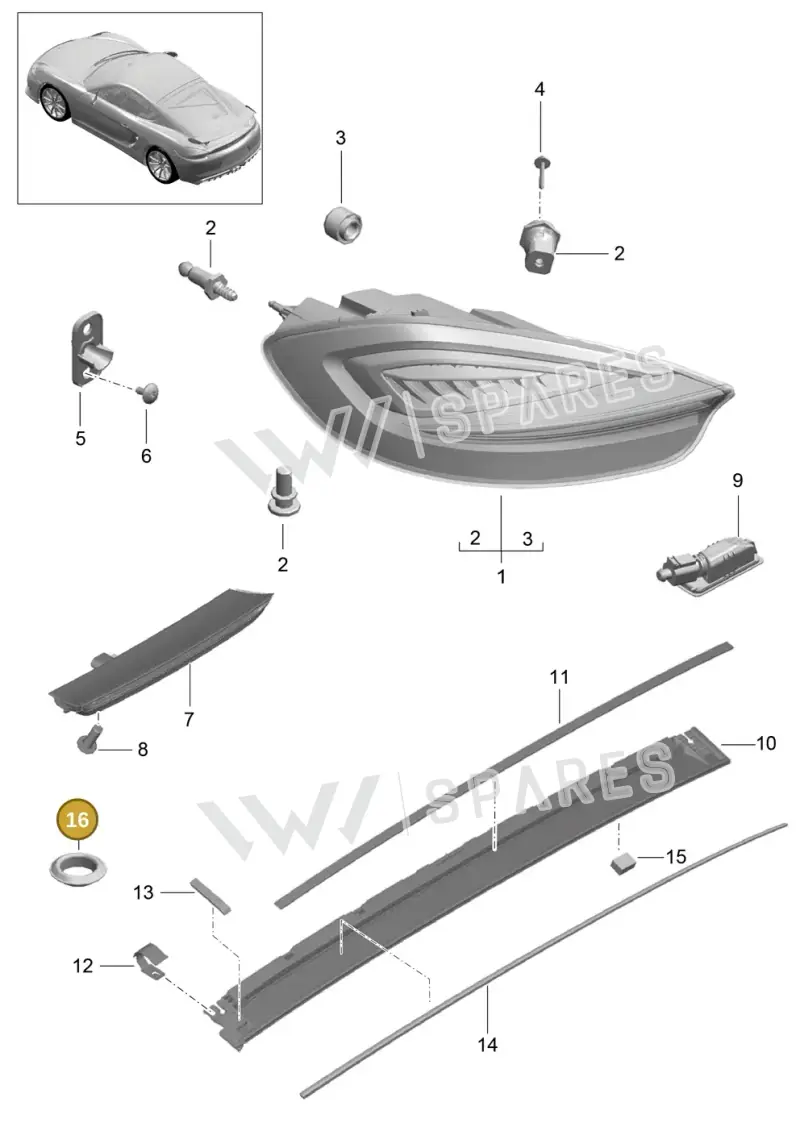 99970229740 — Porsche Cayman GT4 (2015-2016) diagram p45905005, position 16