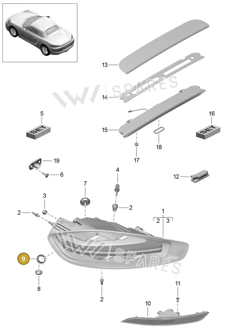 99970229740 — Porsche Boxster (2016-2019) diagram p48905005, position 9
