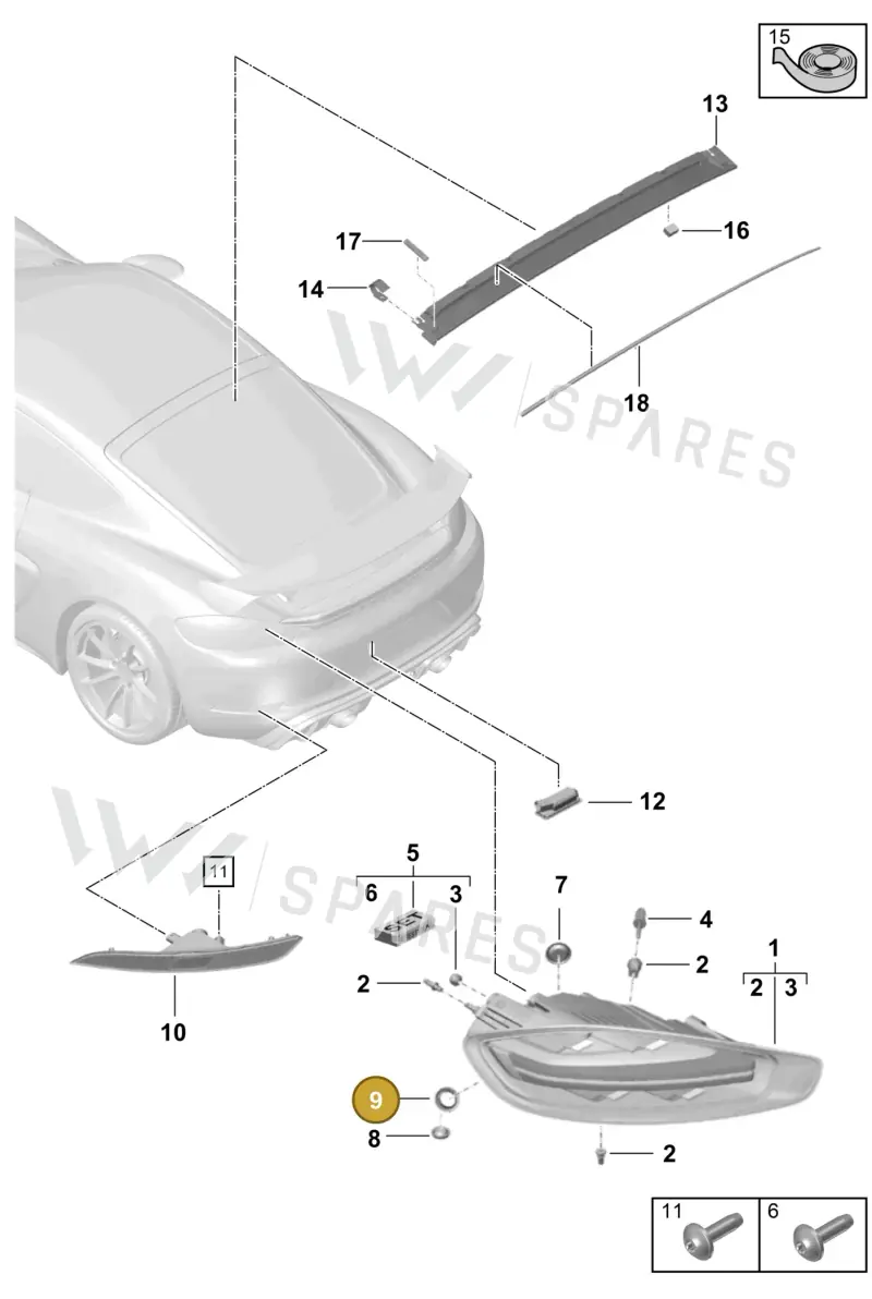 99970229740 — Porsche Cayman (2019-2022) diagram p55905050, position 9