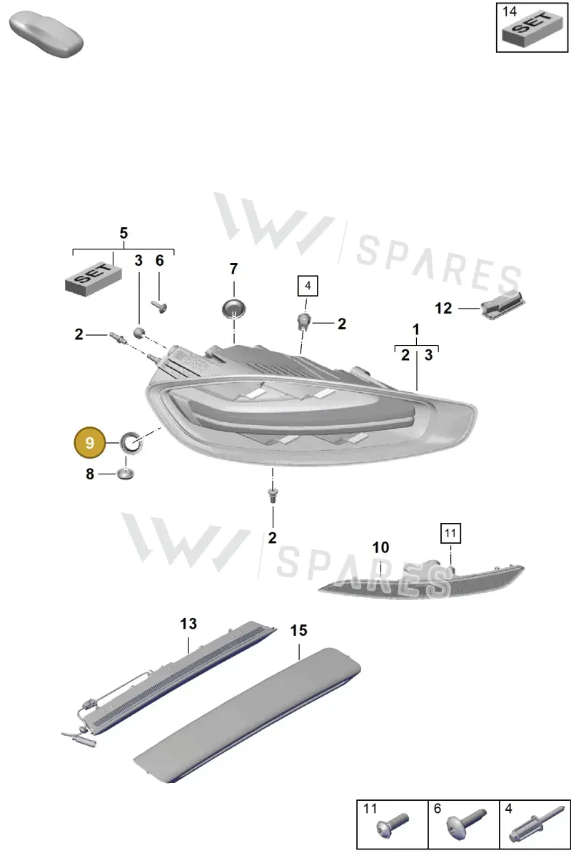 99970229740 — Porsche Boxster Spyder (2019-2020) diagram p54905050, position 9