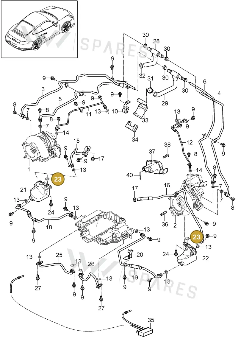 99970738740 — Porsche GT2 RS (2009-2012) diagram p36202005, position 23