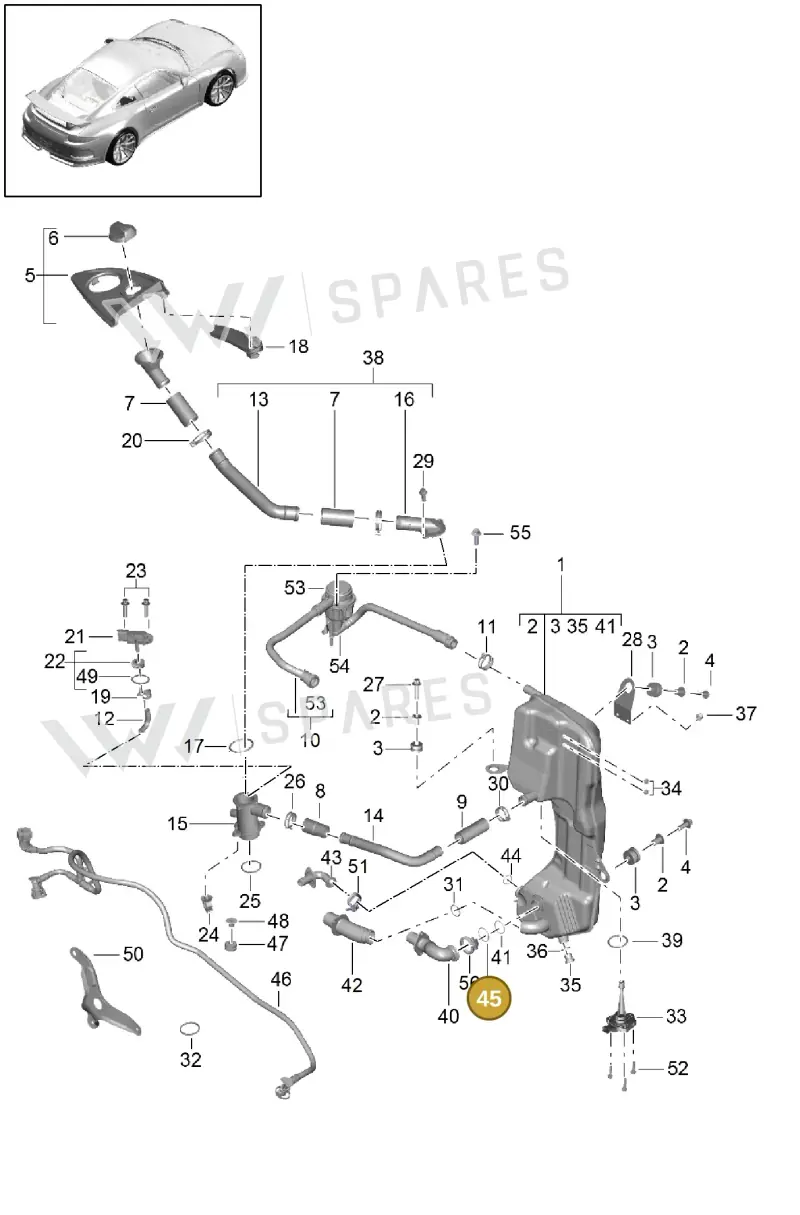 99970740941 — Porsche 991 R (2013-2020) diagram p41104006, position 45