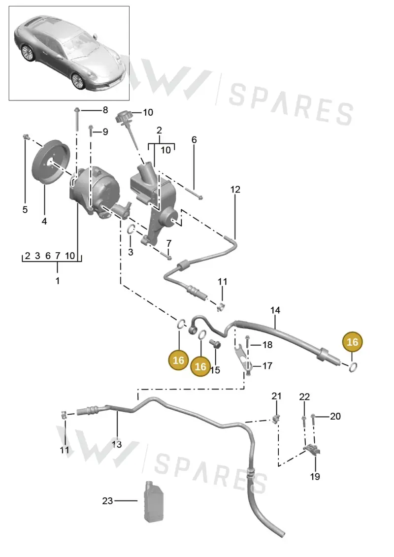 99970744640 — Porsche 991 II Carrera 4 (2016-2019) diagram p47402060, position 16