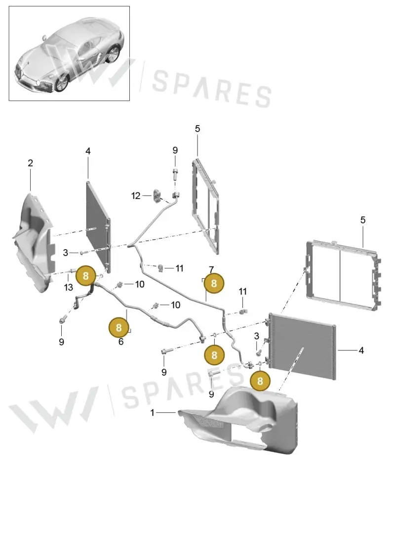 99970755741 — Porsche Cayman (2016-) diagram p50813020, position 8