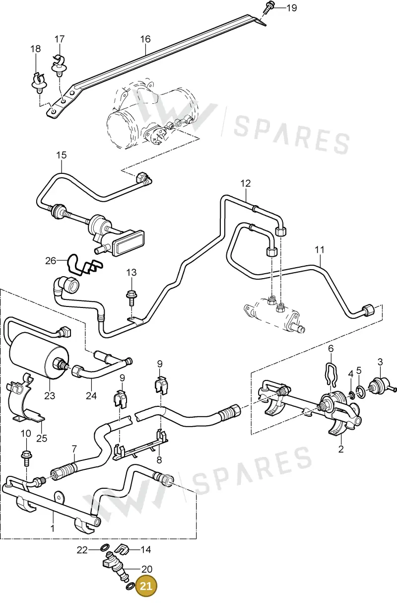 99970757340 — Porsche Turbo (2006-2009) diagram p30107005, position 21