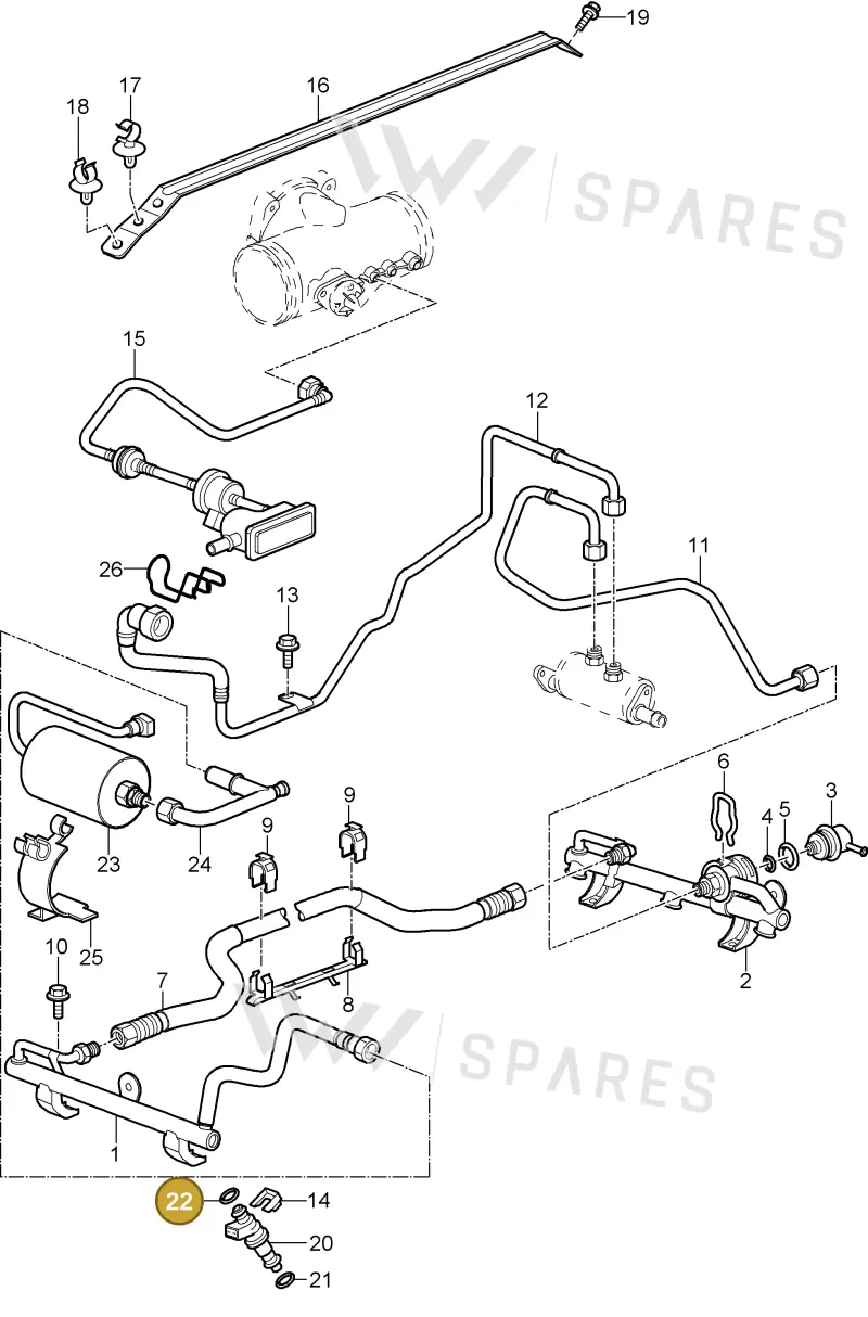 99970757440 — Porsche Turbo (2006-2009) diagram p30107005, position 22