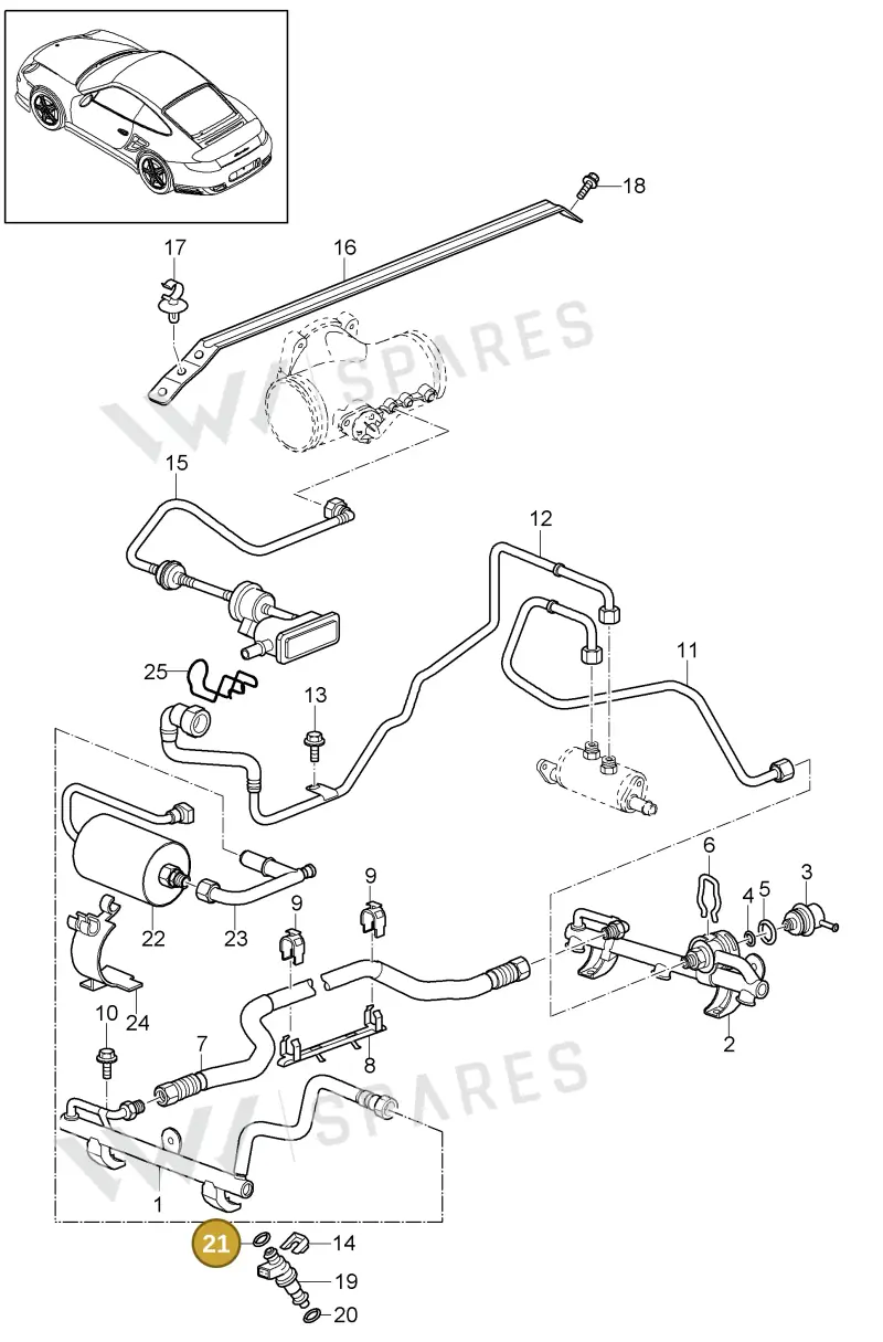 99970757440 — Porsche GT2 RS (2009-2012) diagram p36107007, position 21