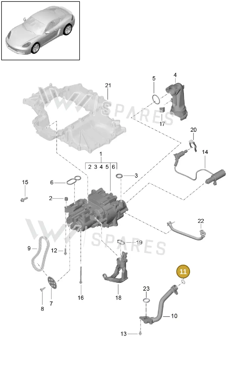 99970757540 — Porsche Cayman (2016-) diagram p50104000, position 11