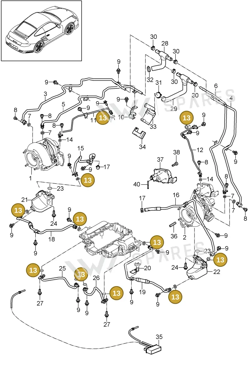 99970761240 — Porsche GT2 RS (2009-2012) diagram p36202005, position 13