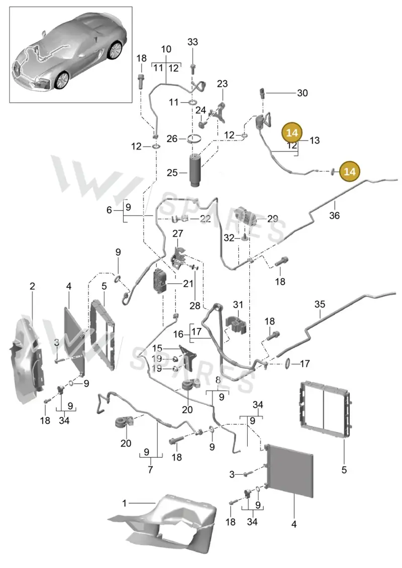99970765240 — Porsche Boxster Spyder (2015-2016) diagram p46813020, position 14