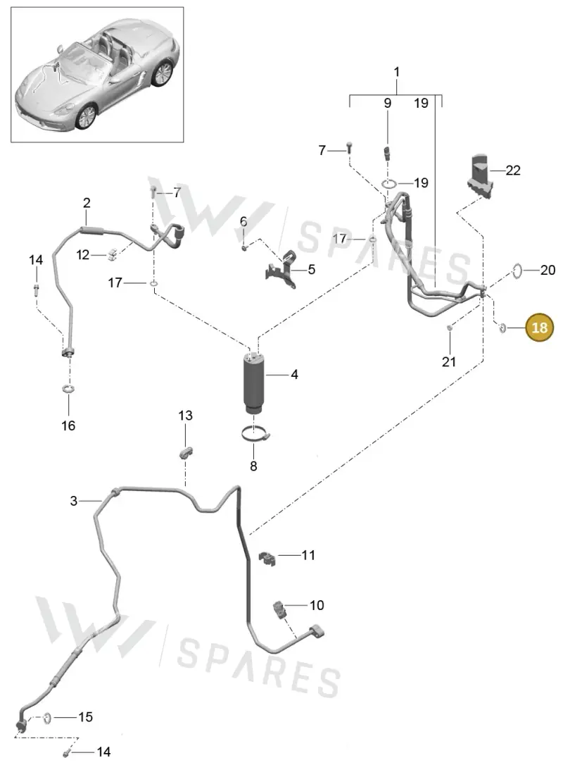 99970765240 — Porsche Boxster (2016-2019) diagram p48813025, position 18