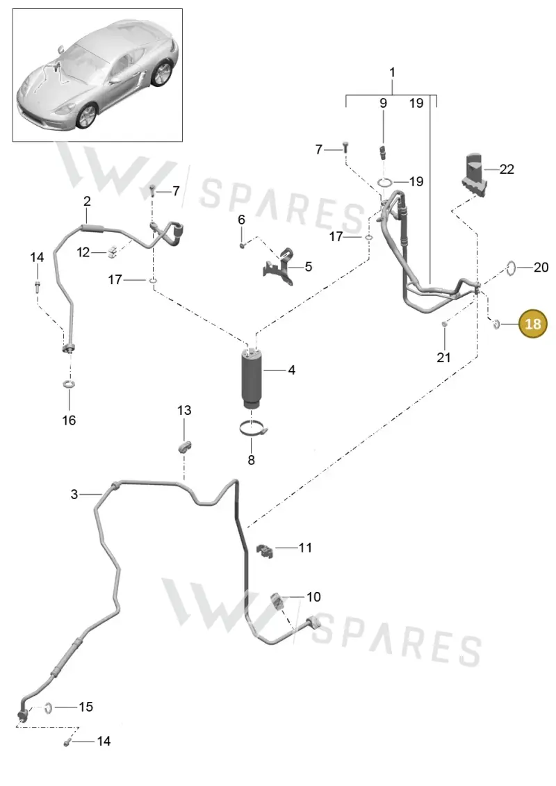 99970765240 — Porsche Cayman (2016-2019) diagram p50813025, position 18