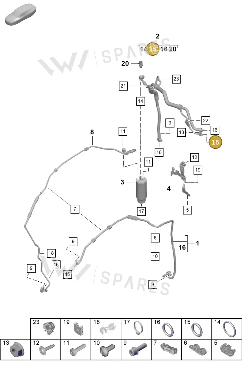 99970765240 — Porsche Boxster Spyder (2019-2020) diagram p55814700, position 15
