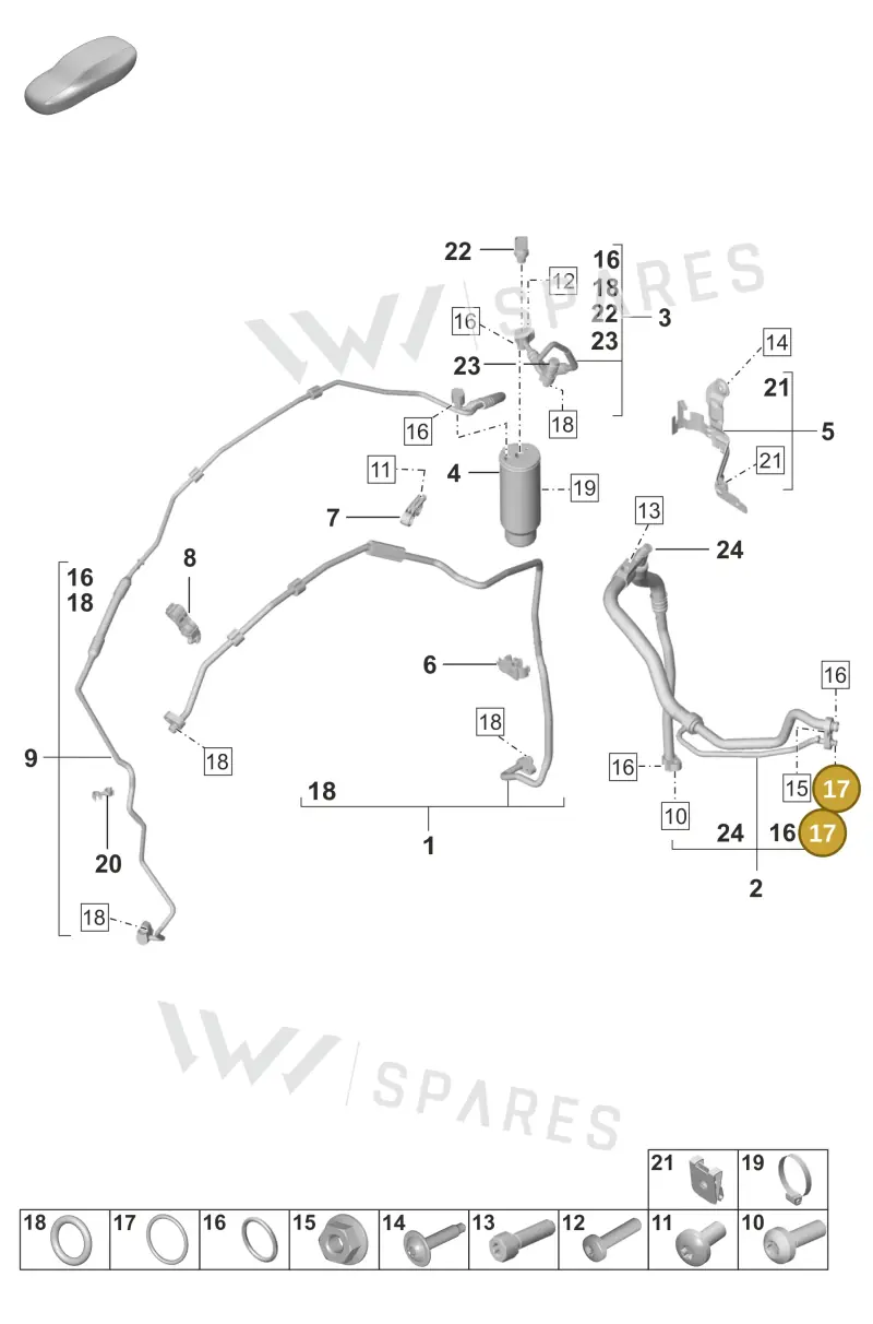 99970765240 — Porsche 911 (2021-2022) diagram p53814700, position 17