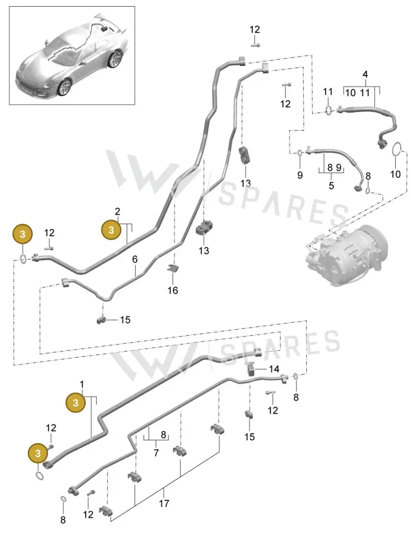 99970765340 — Porsche 911 (2013-2020) diagram p41813025, position 3