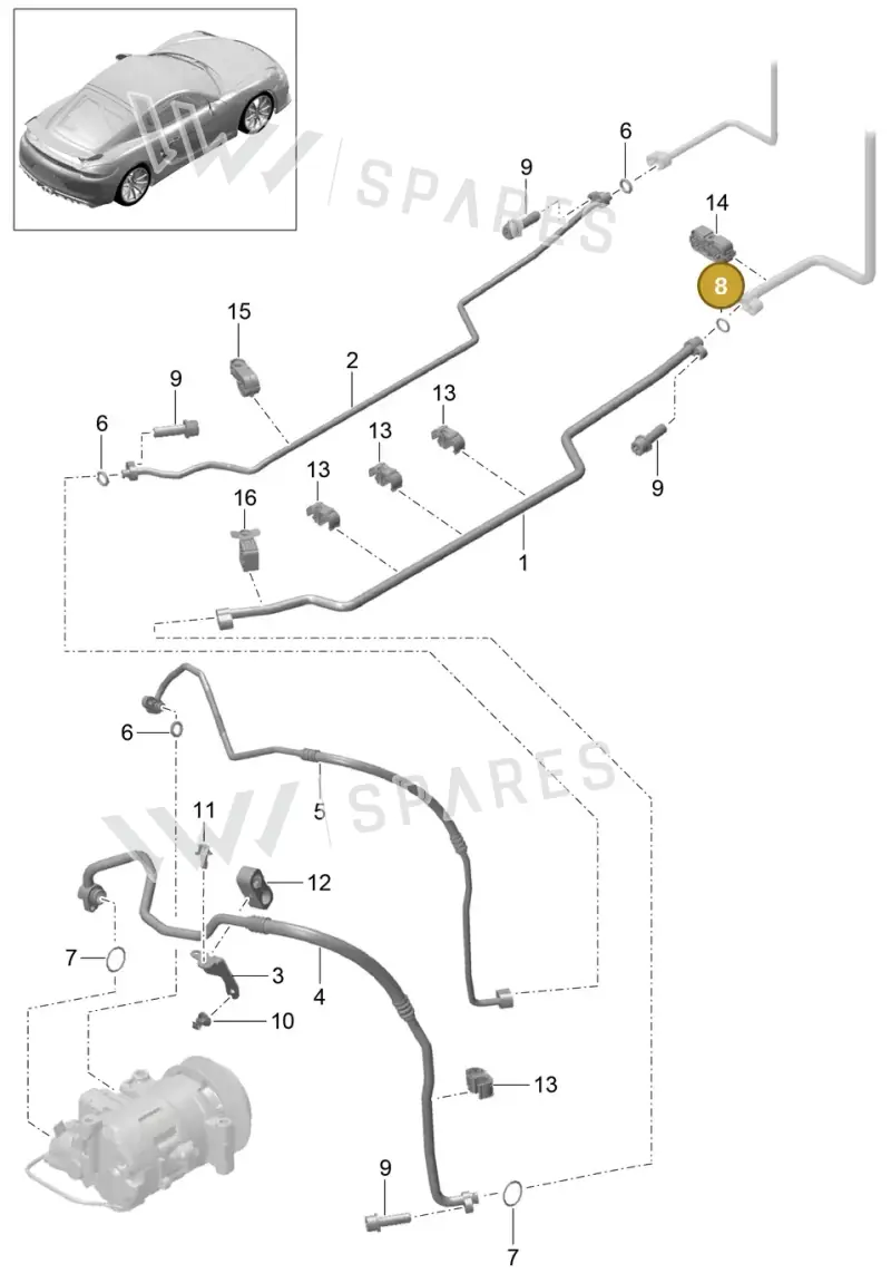 99970765340 — Porsche Cayman GT4 (2015-2016) diagram p45813025, position 8