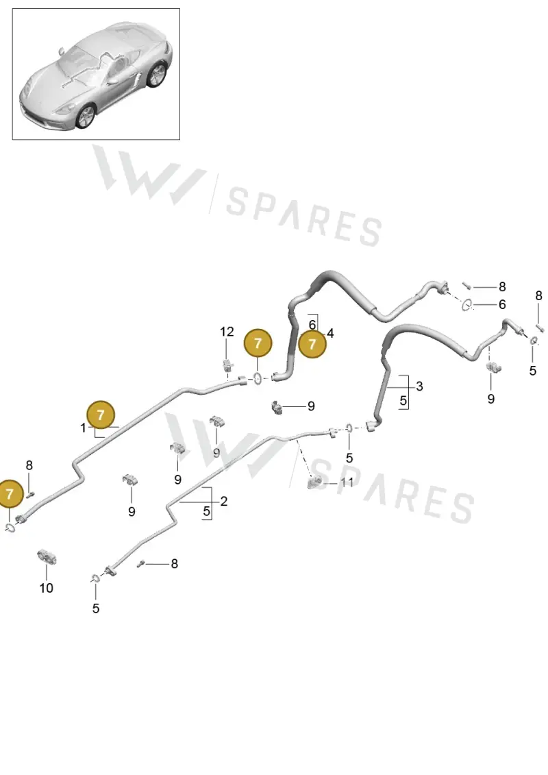 99970765340 — Porsche Cayman (2016-2019) diagram p50813030, position 7
