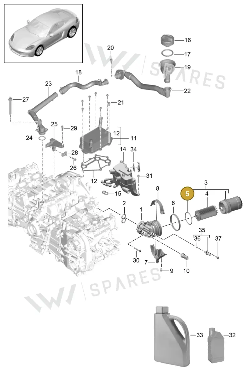99970768540 — Porsche Cayman (2016-2019) diagram p50104005, position 5