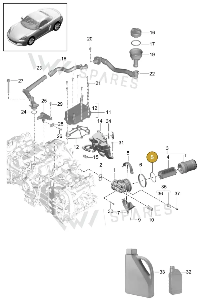 99970768540 — Porsche Boxster (2016-2019) diagram p48104005, position 5
