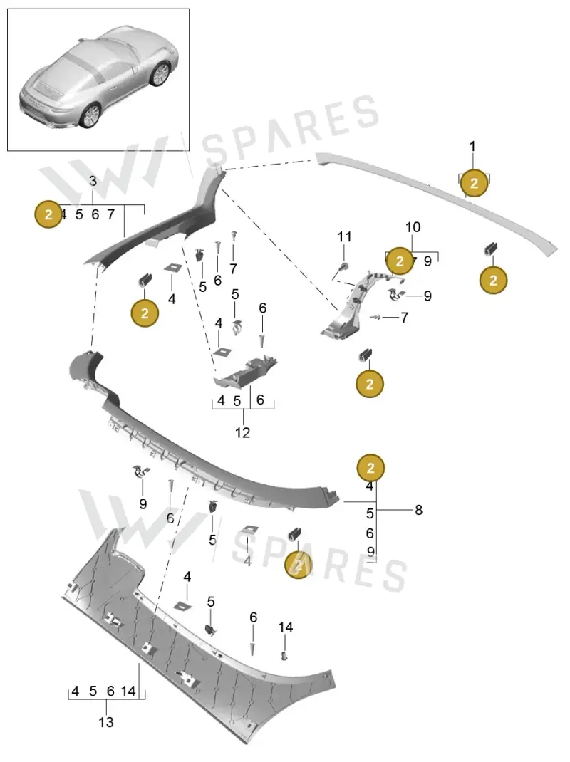 99991149240 — Porsche 911 (2016-2019) diagram p47807045, position 2