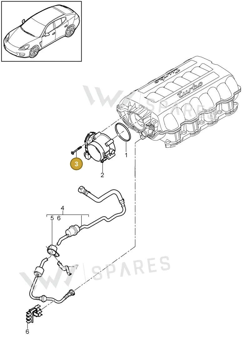 99991900501 — Porsche Panamera (2009-2016) diagram p35107000, position 3
