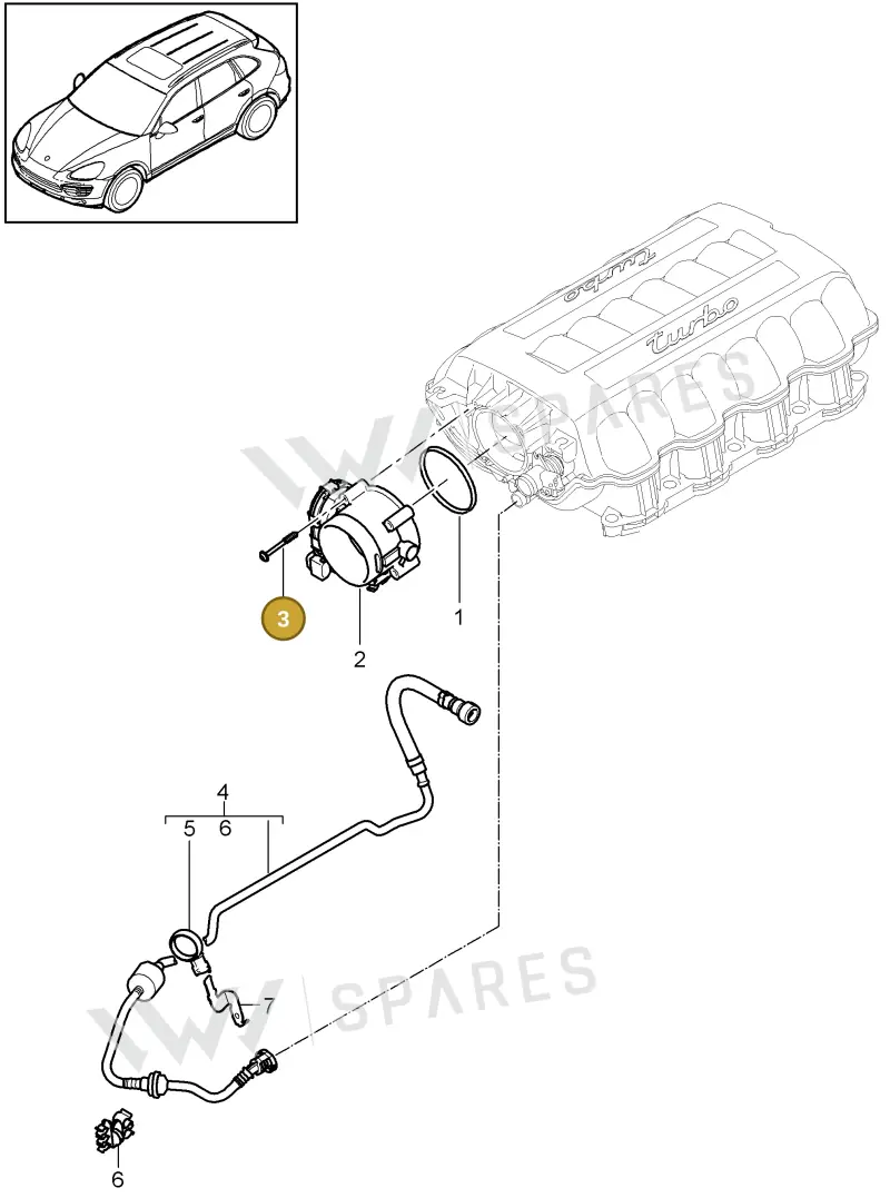 99991900501 — Porsche Cayenne (2010-2018) diagram p37107000, position 3