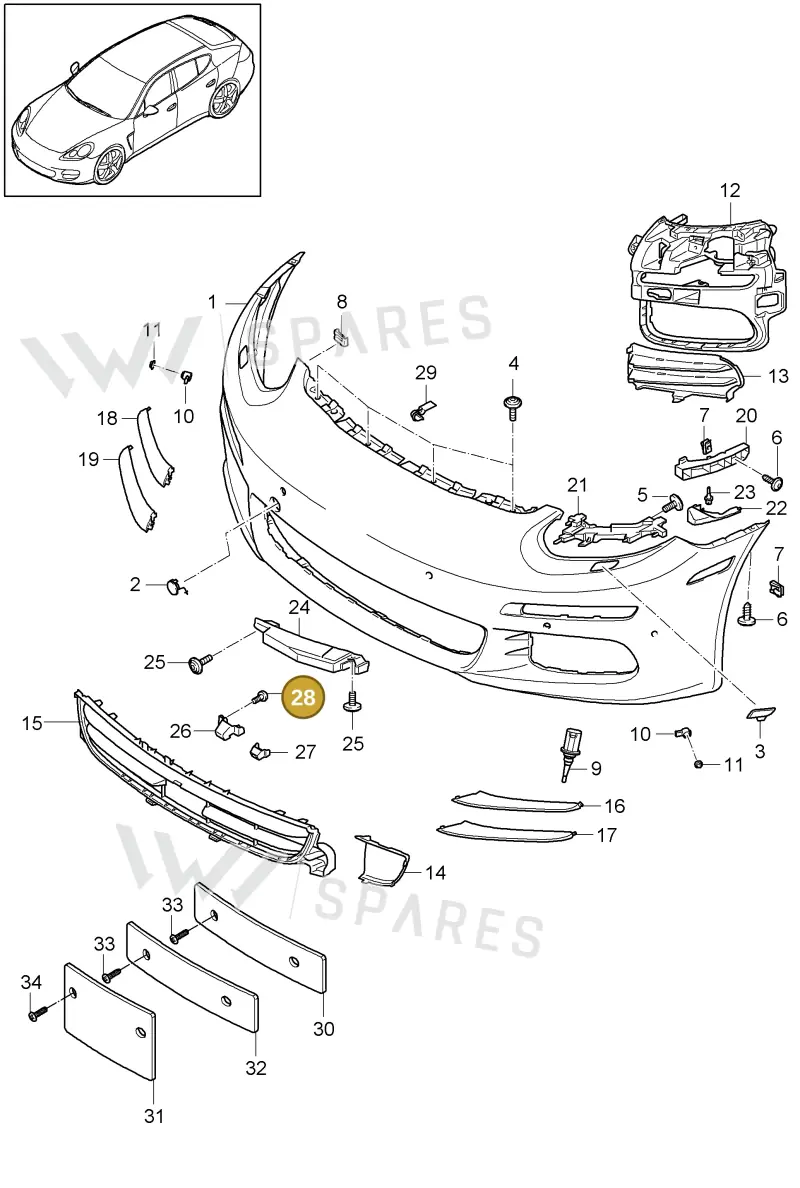 99991912109 — Porsche Panamera (2009-2016) diagram p35802002, position 28