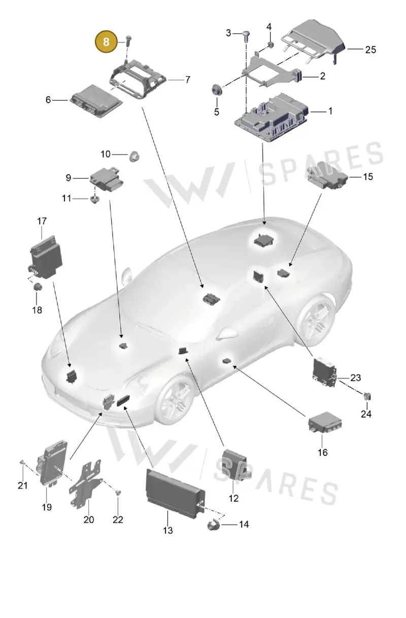 99991913009 — Porsche 911 (2016-2019) diagram p47901003, position 8