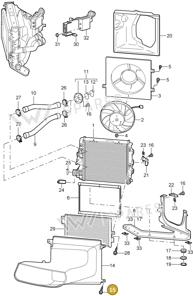 99991913409 — Porsche GT3 RS (2006-2011) diagram p29105015, position 15