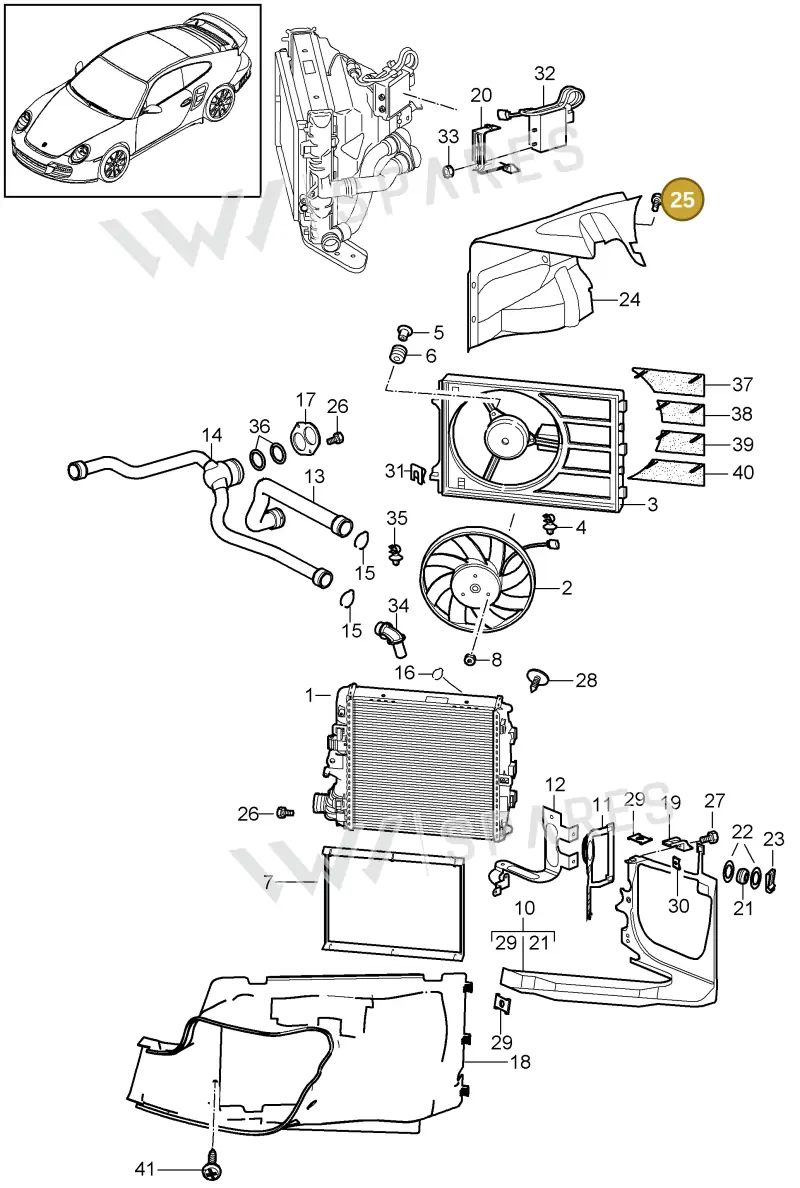 99991913409 — Porsche GT2 RS (2009-2012) diagram p36105015, position 25