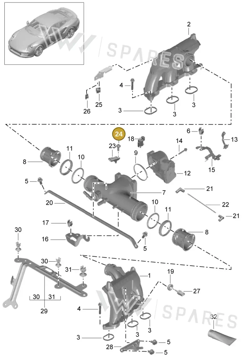 99991913409 — Porsche 911 (2013-2020) diagram p42107010, position 24