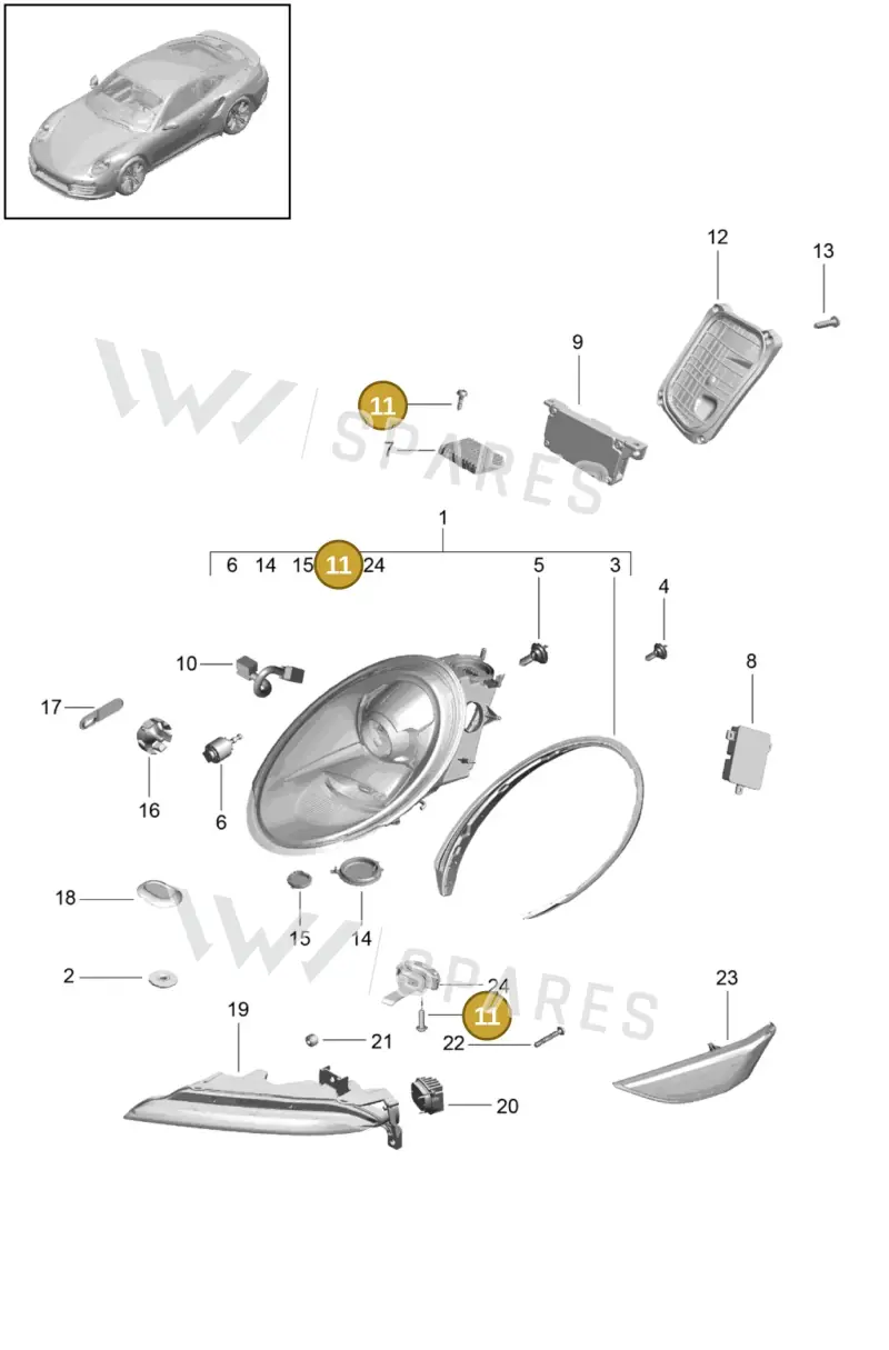 99991915909 — Porsche GT2 RS Clubsport (2013-2020) diagram p42000005, position 11