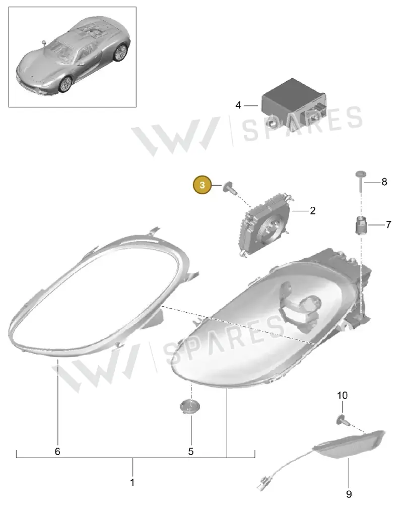 99991915909 — Porsche 918 Spyder (2014-2015) diagram p43905000, position 3