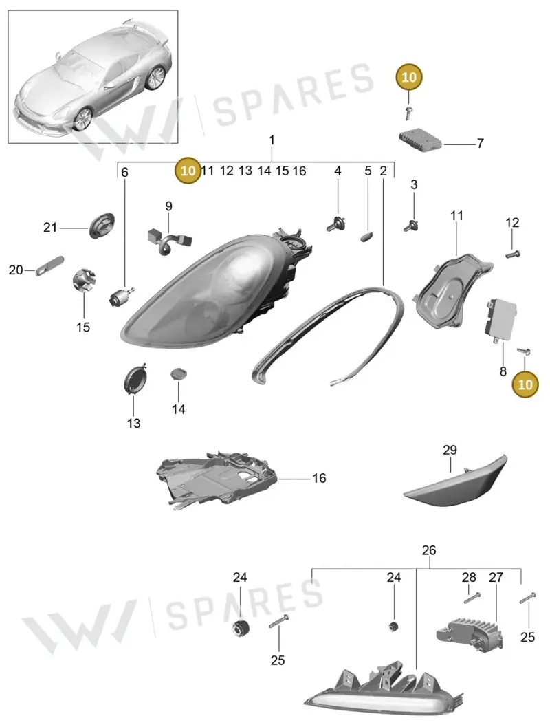 99991915909 — Porsche Cayman GT4 (2015-2016) diagram p45905002, position 10