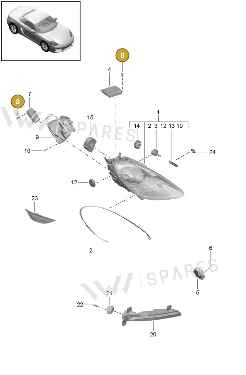 99991915909 — Porsche Boxster (2016-2019) diagram p48905003, position 8