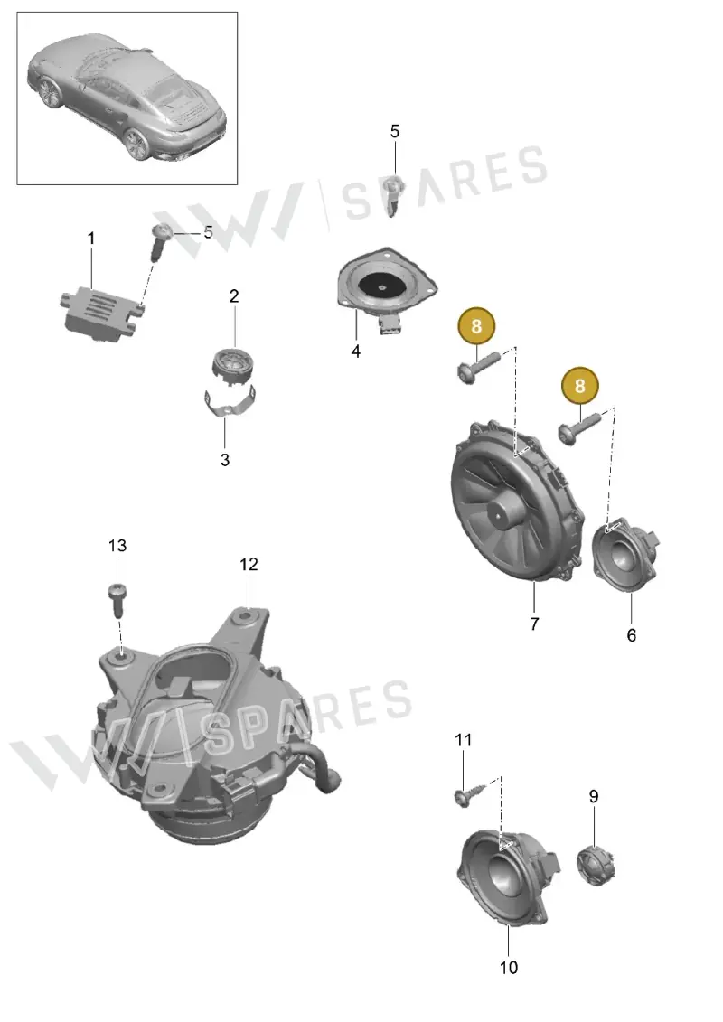 99991920909 — Porsche GT2 RS Clubsport (2013-2020) diagram p42911005, position 8