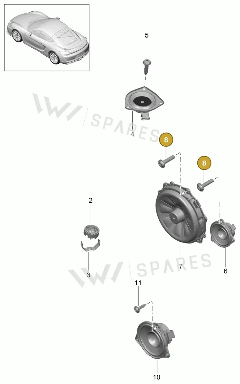 99991920909 — Porsche Cayman GT4 (2015-2016) diagram p45911005, position 8